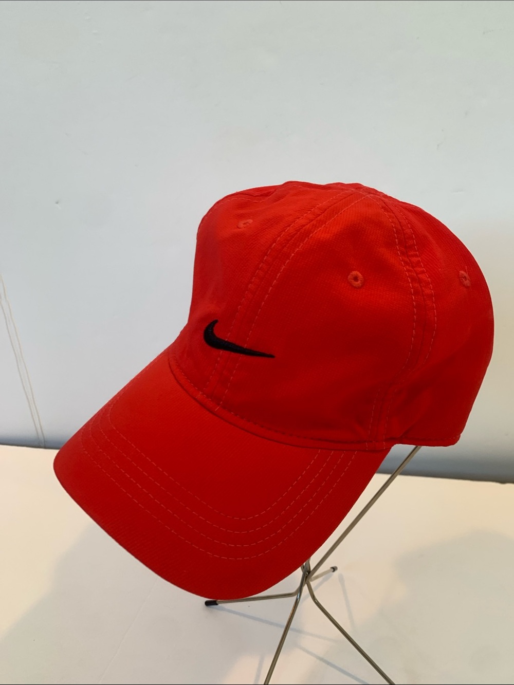 Nike Dri-Fit Adjustable Toddler Kids Red Baseball Cap Hat with Black Swoosh